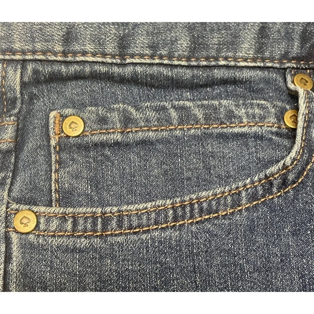 Kate Spade New York Ooh La La Straight Leg Blue Ankle‎ Jeans Raw Hem Womens 30